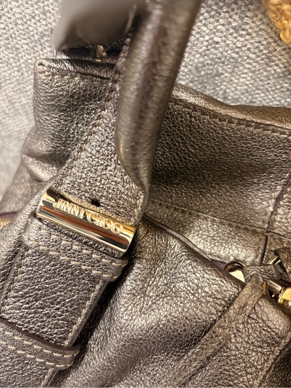 Jimmy Choo Ramona shoulder bag - Metallic Bronze Leather